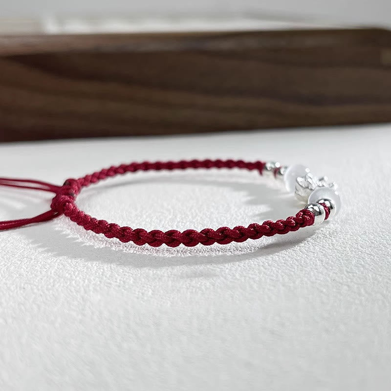 Sterling Silver Lotus Cat’s Eye Protection Bracelet