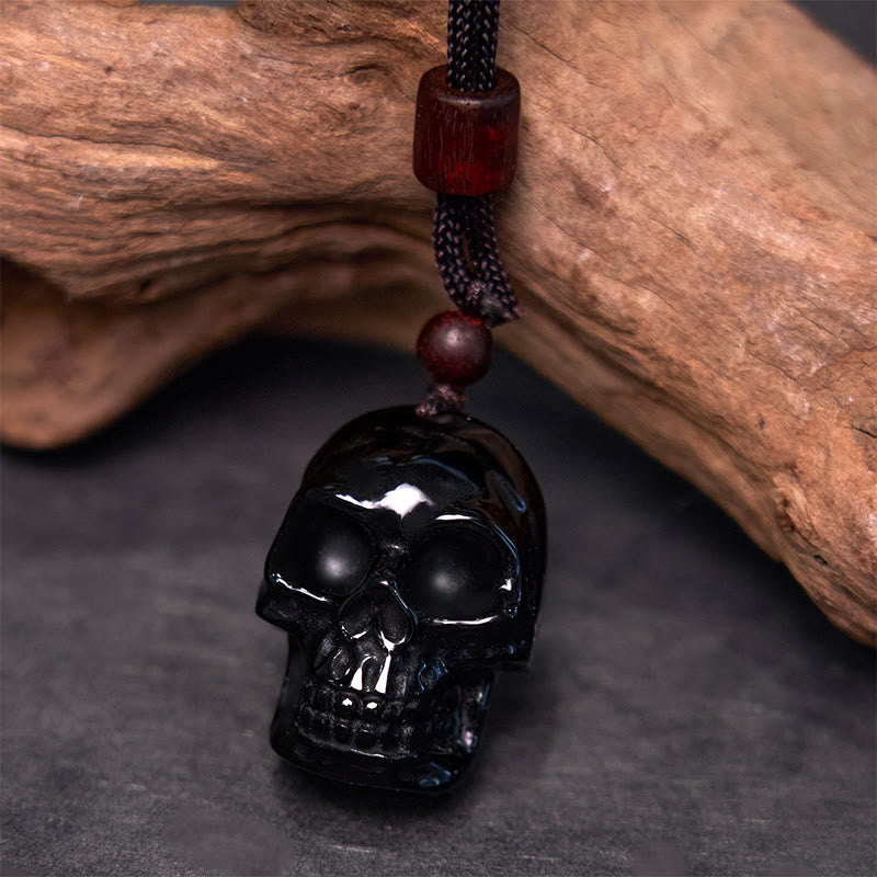 Black Obsidian Skeleton Necklace for Fulfillment & Transformation