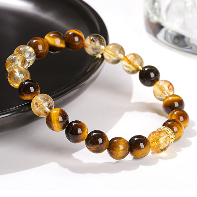 8mm Tiger Eye Citrine Strength Bracelet for Women