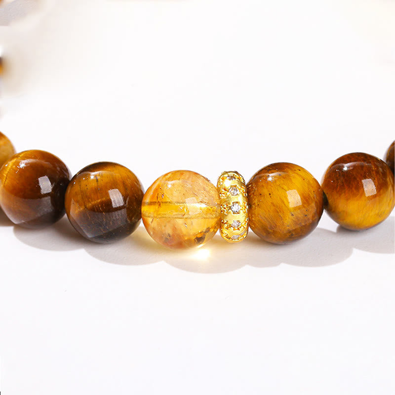 8mm Tiger Eye Citrine Strength Bracelet for Women