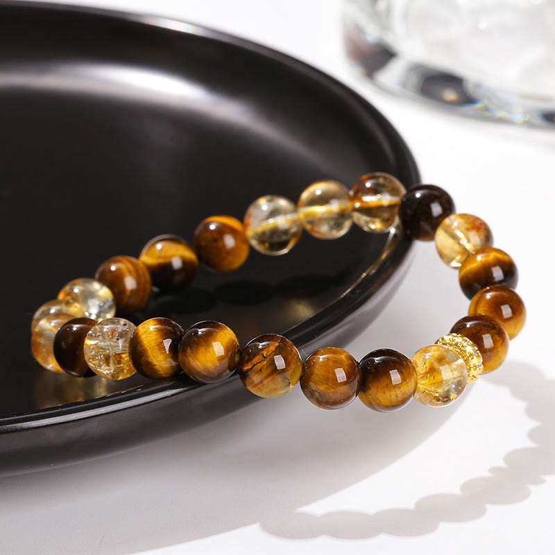 8mm Tiger Eye Citrine Strength Bracelet for Women