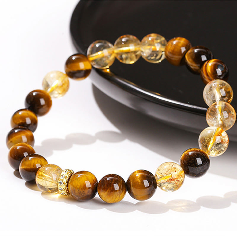 8mm Tiger Eye Citrine Strength Bracelet for Women