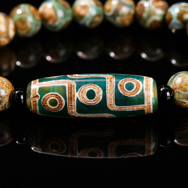 Tibetan Nine-Eye Dzi Bead Spiritual Protection Bracelet