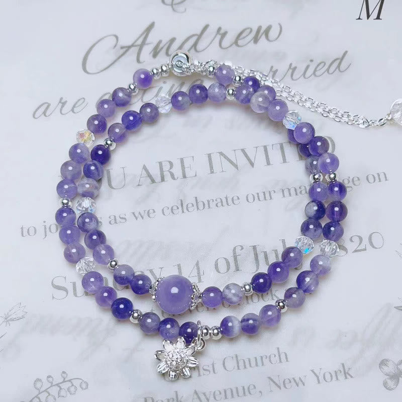 Amethyst Crystal Double Wrap Bracelet Spiritualiteit