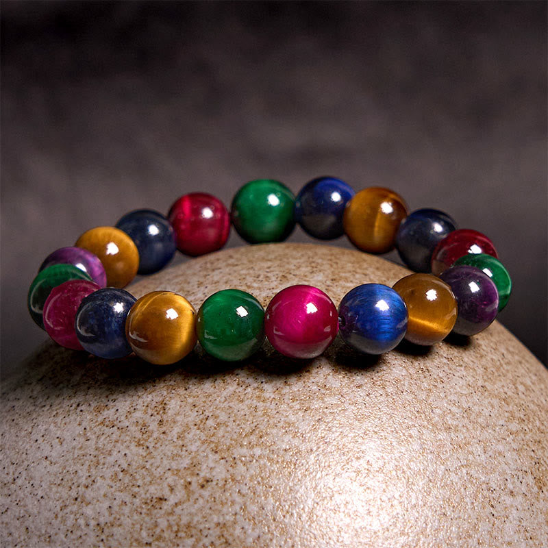 10mm Tiger Eye Courage Bracelet for Strength & Protection