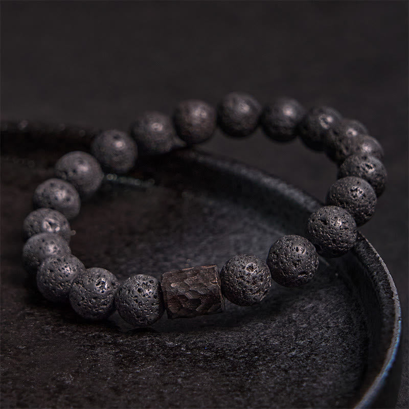 Lava Rock & Tiger Eye Healing Bracelet 18cm for Balance