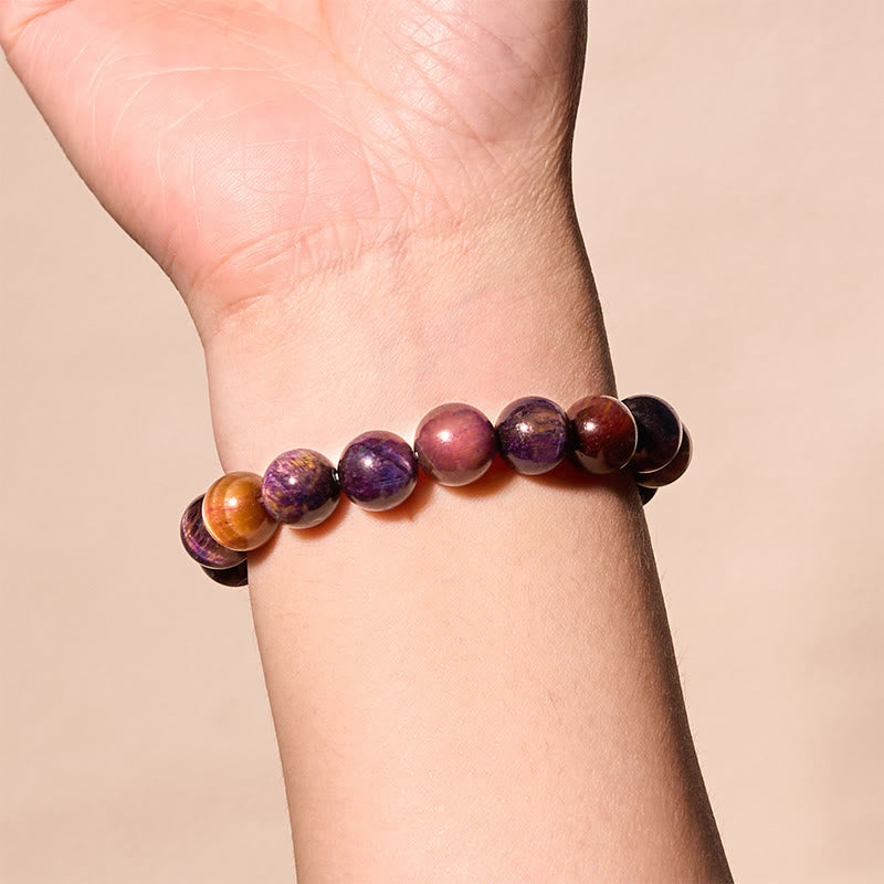8mm Purple Tiger Eye Protection Bracelet for Strength