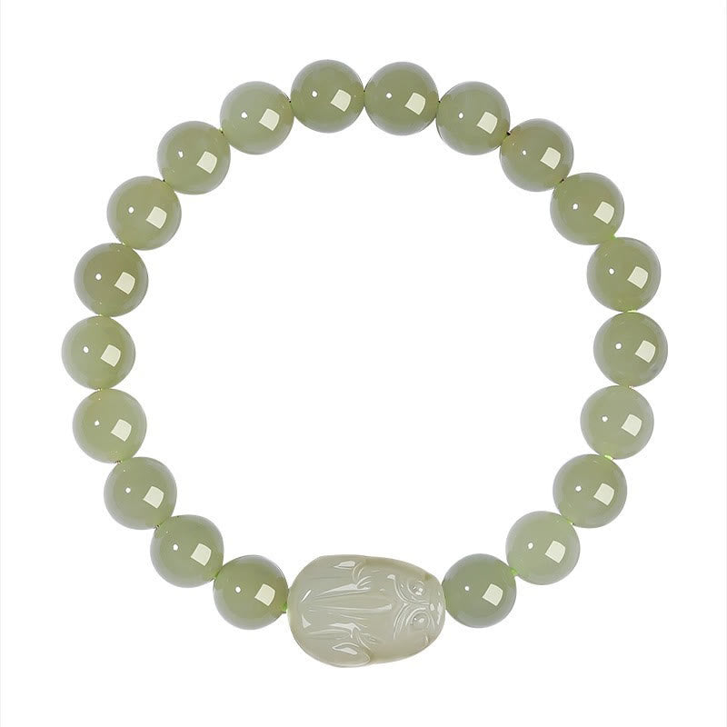 8mm Hetian Jade PiXiu Luck Bracelet for Prosperity & Protection