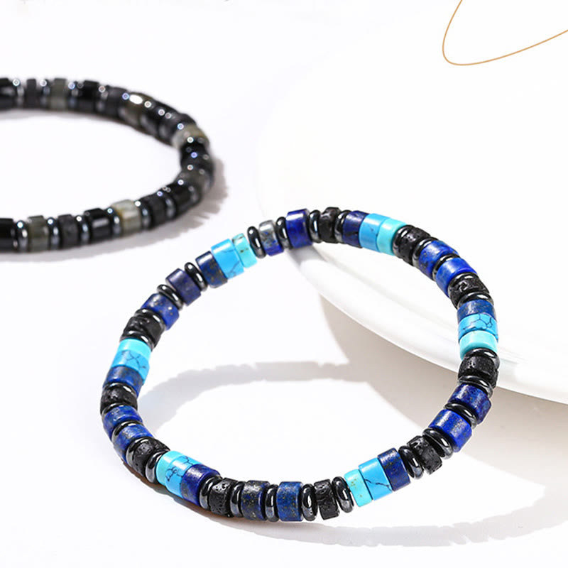6mm Hematite Turquoise Lava Rock Spiritual Bracelet