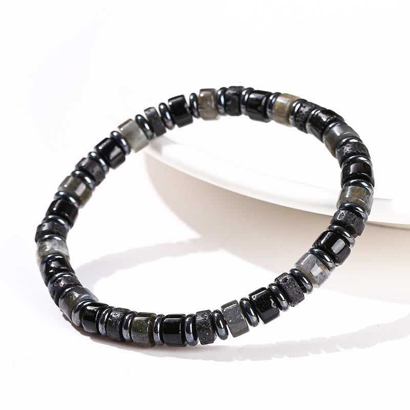 6mm Hematite Turquoise Lava Rock Spiritual Bracelet