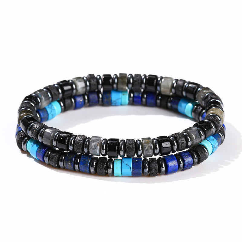 6mm Hematite Turquoise Lava Rock Spiritual Bracelet
