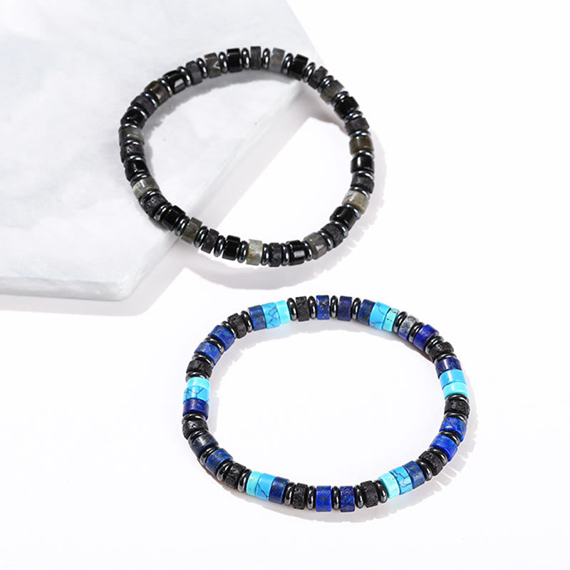 6mm Hematite Turquoise Lava Rock Spiritual Bracelet