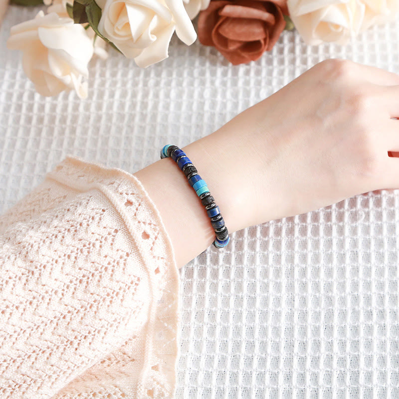 6mm Hematite Turquoise Lava Rock Spiritual Bracelet