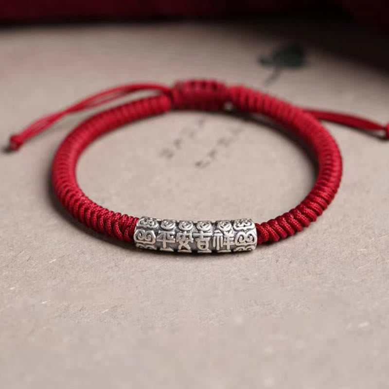 999 Sterling Silver Om Mani Padme Hum Rope Bracelet 5mm