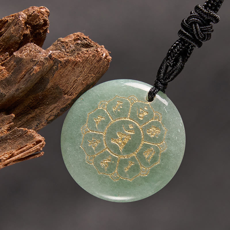 Om Mani Padme Hum Necklace | Black Obsidian Strength Pendant