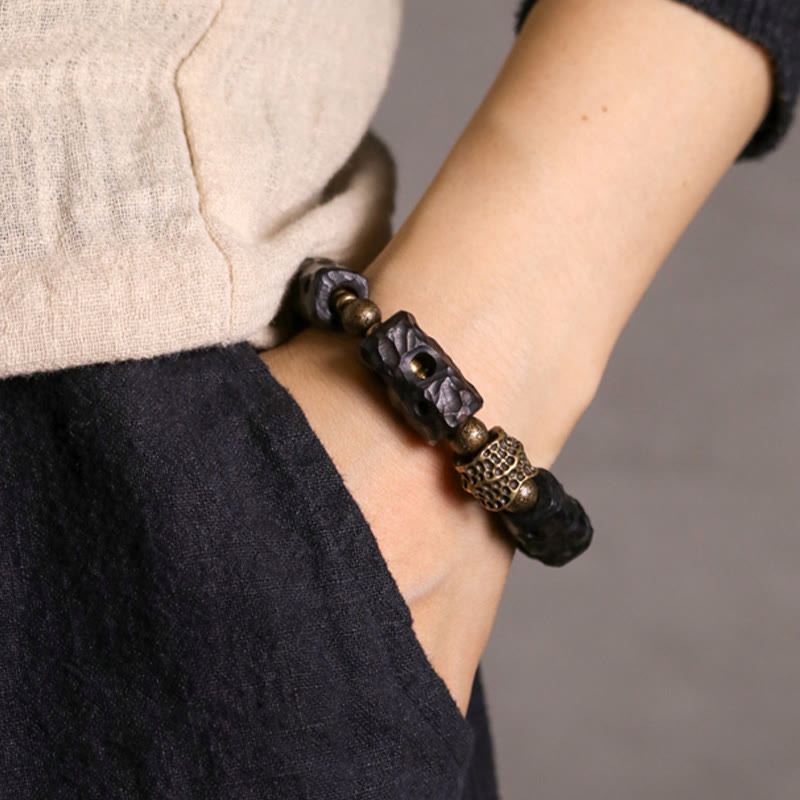 Ebony Wood Calm Bracelet for Grounding and Peace 14-17.5cm