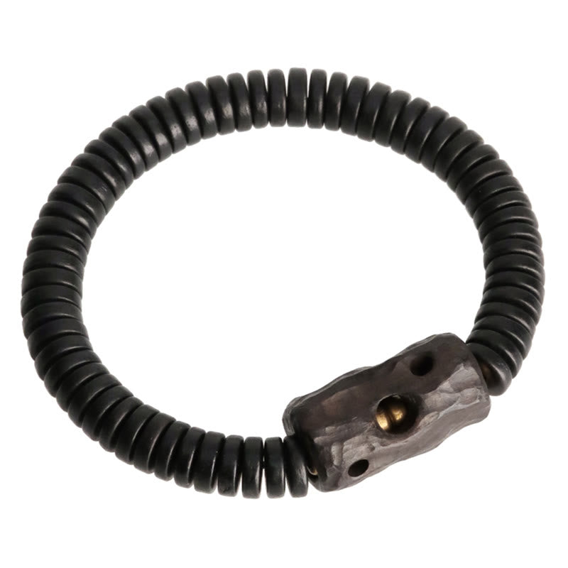 8mm Classic Ebony Wood Holey Balance Bracelet for Grounding