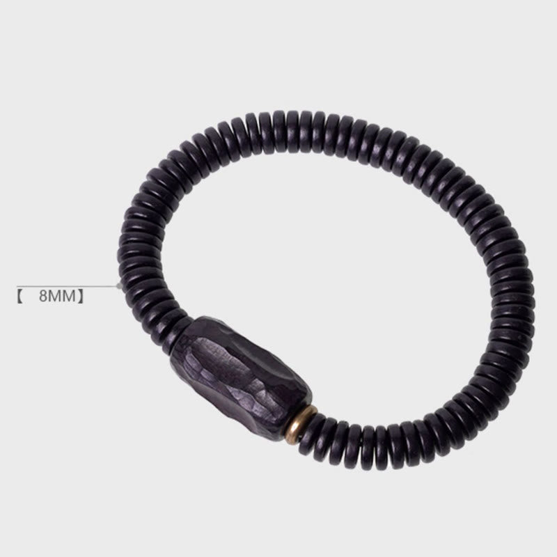 8mm Classic Ebony Wood Holey Balance Bracelet for Grounding