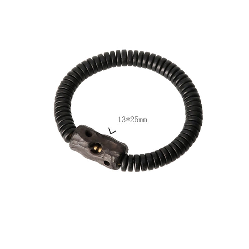 8mm Classic Ebony Wood Holey Balance Bracelet for Grounding