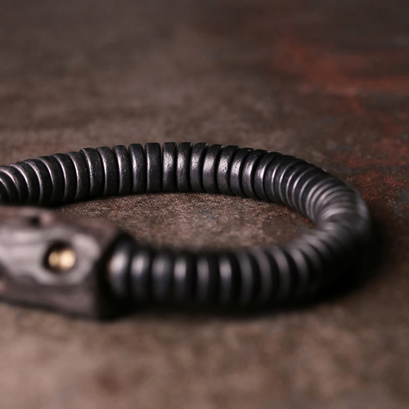 8mm Classic Ebony Wood Holey Balance Bracelet for Grounding