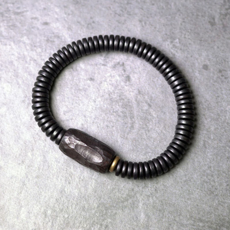 8mm Classic Ebony Wood Holey Balance Bracelet for Grounding