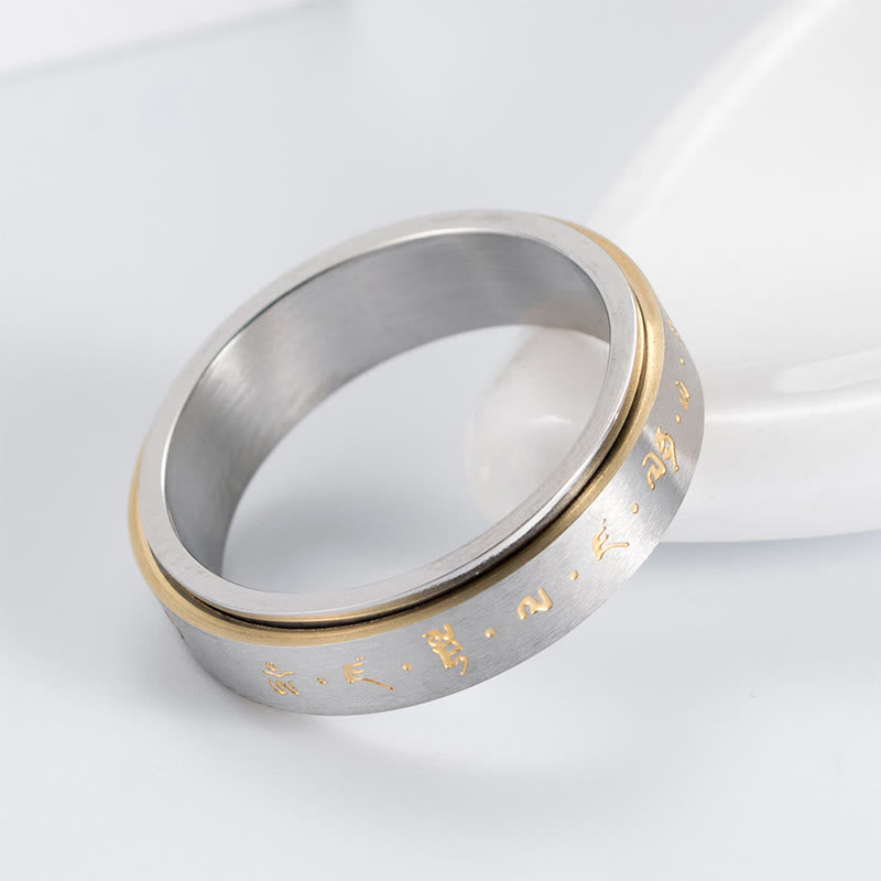Unisex Titanium Steel Rotatable Ring US8 for Balance