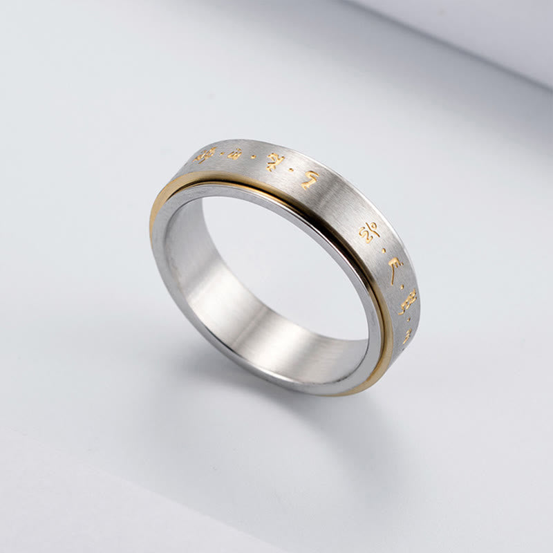 Unisex Titanium Steel Rotatable Ring US8 for Balance