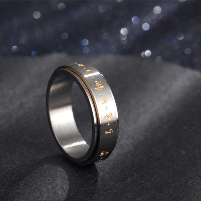 Unisex Titanium Steel Rotatable Ring US8 for Balance