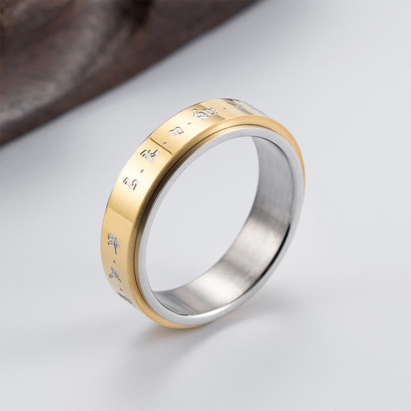 Unisex Titanium Steel Rotatable Ring US8 for Balance