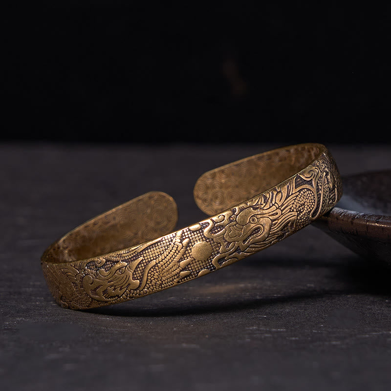 Dragon Phoenix Copper Bracelet | Luck & Protection Bangle