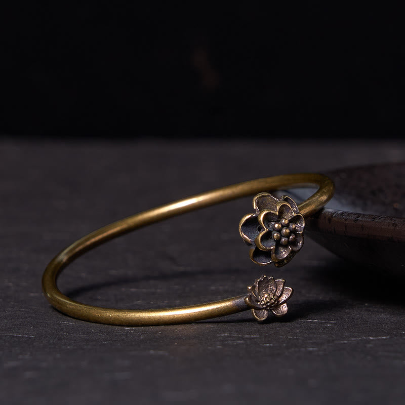 Peach Blossom Copper Healing Bracelet Bangle 14-17cm Adjustable