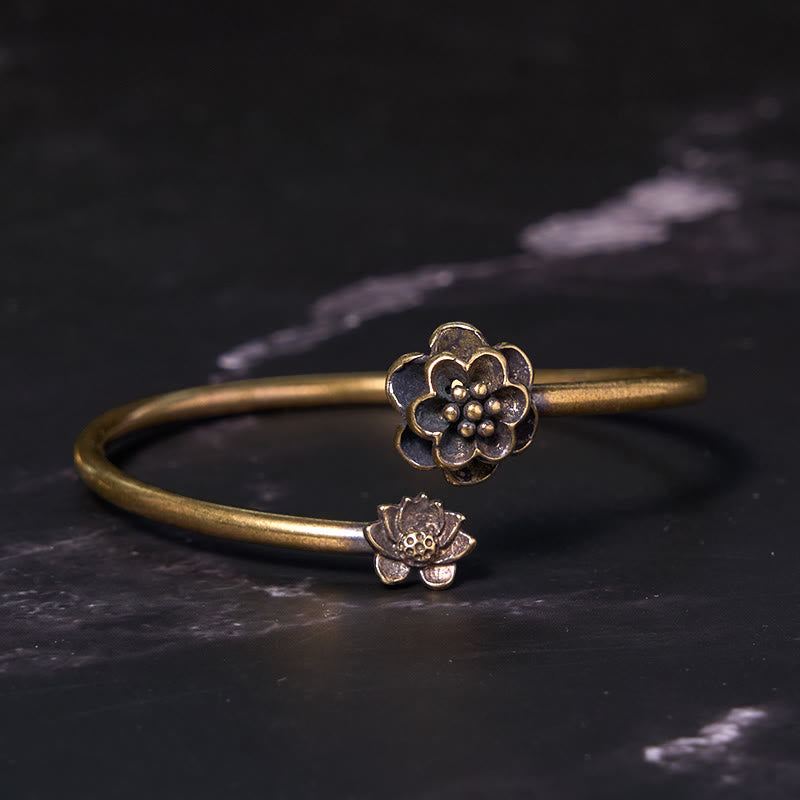 Peach Blossom Copper Healing Bracelet Bangle 14-17cm Adjustable