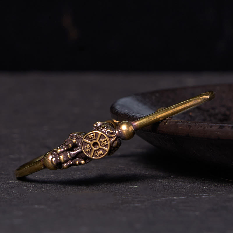 Adjustable Pixiu Copper Compass & Fu Luck Bracelet