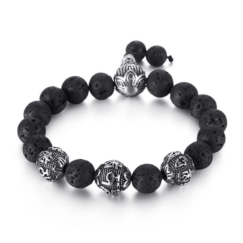 12mm Tiger Eye Men's Protection Bracelet with Titanium Steel