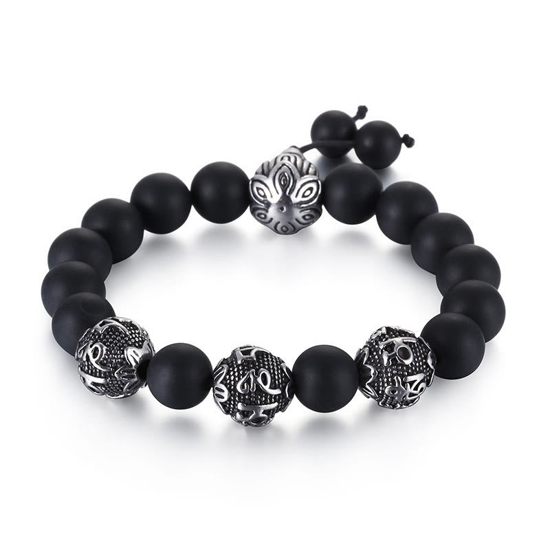 12mm Tiger Eye Men's Protection Bracelet with Titanium Steel
