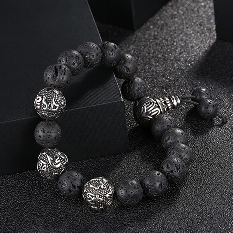 12mm Tiger Eye Men's Protection Bracelet with Titanium Steel