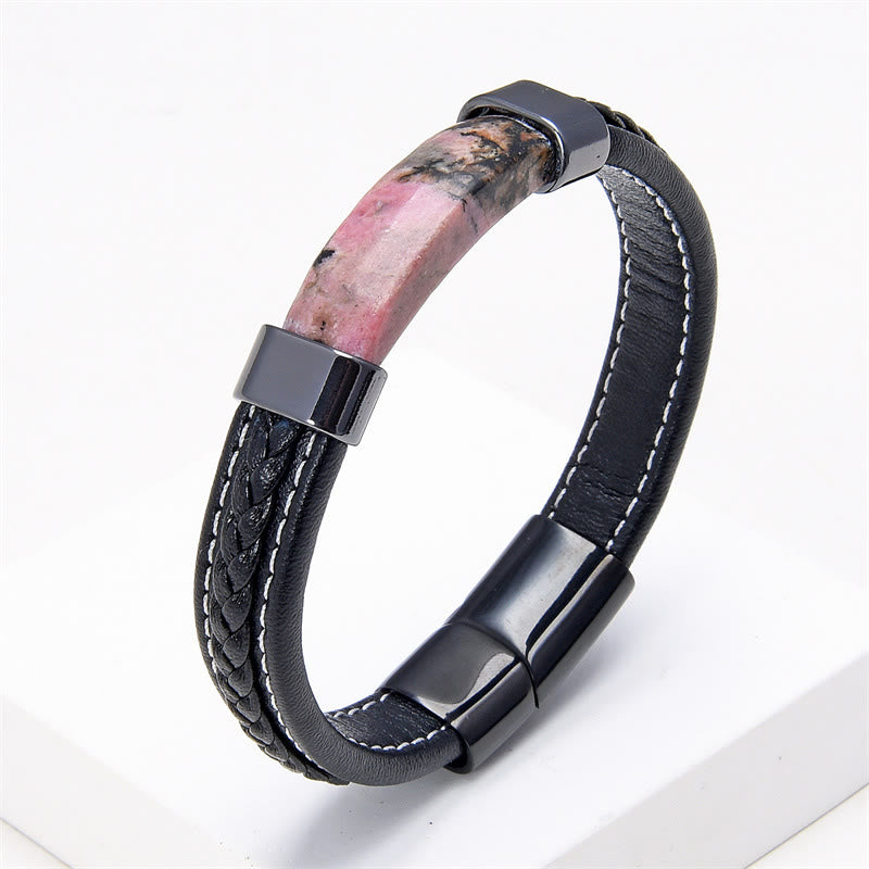 16-18cm Tiger Eye Leather Balance Bracelet