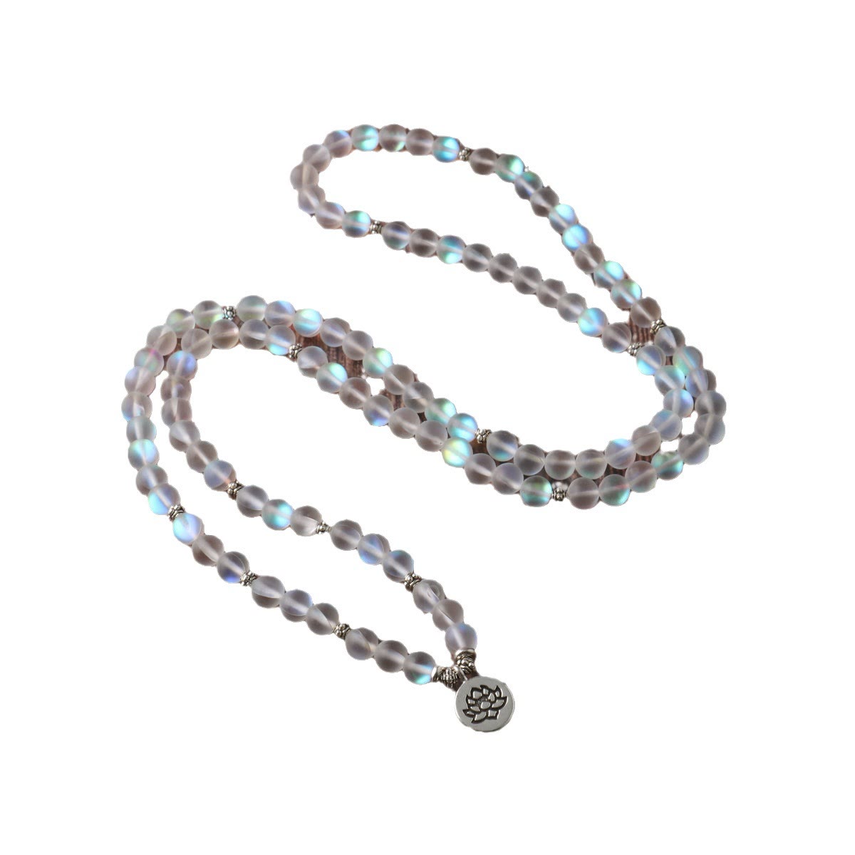 108 Beads Glitter Stone Lotus Bracelet for Meditation Enlightenment