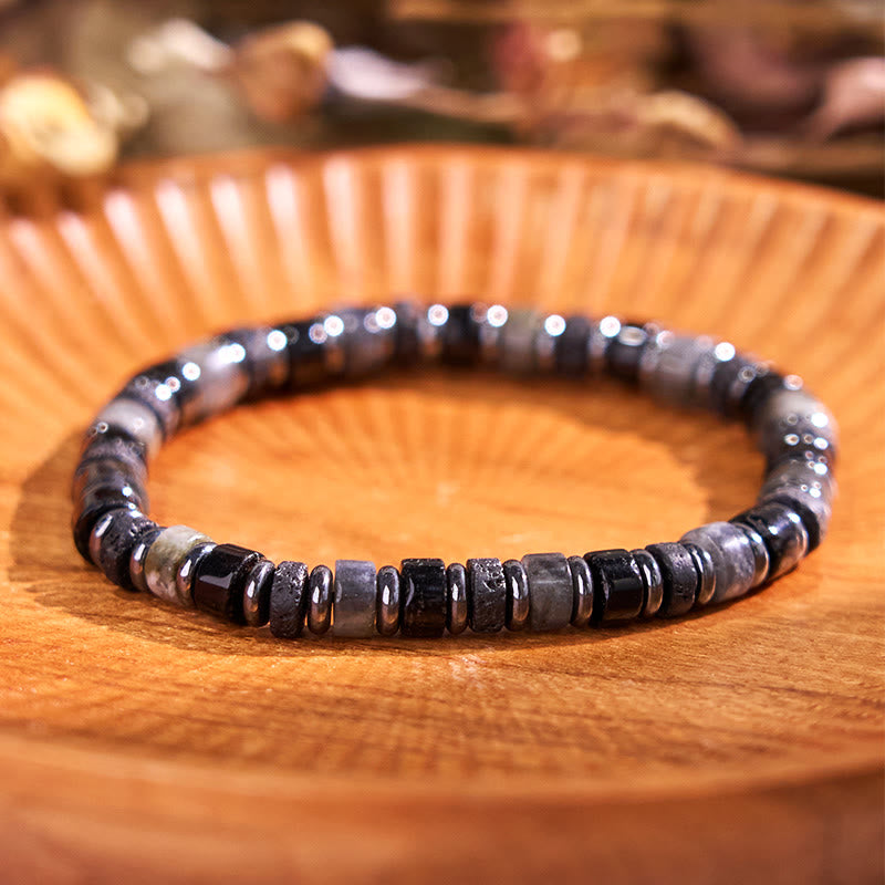 6mm Hematite Turquoise Lava Rock Spiritual Bracelet