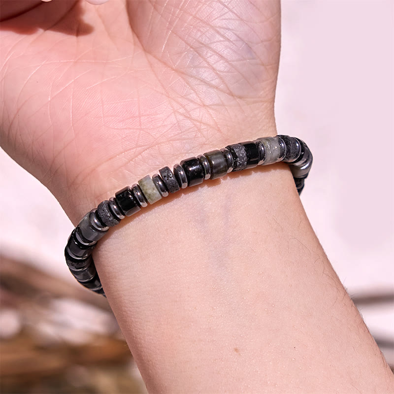 6mm Hematite Turquoise Lava Rock Spiritual Bracelet