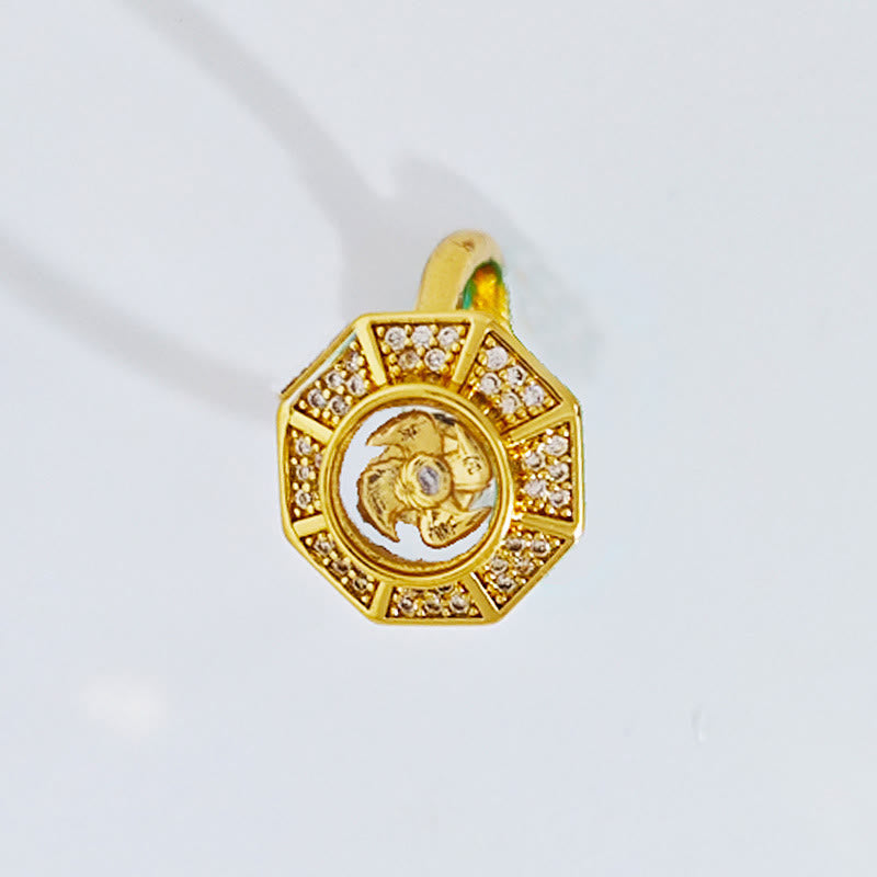 Gold Plated Copper Windmill Ring for Luck & Wealth Spiritual Energy