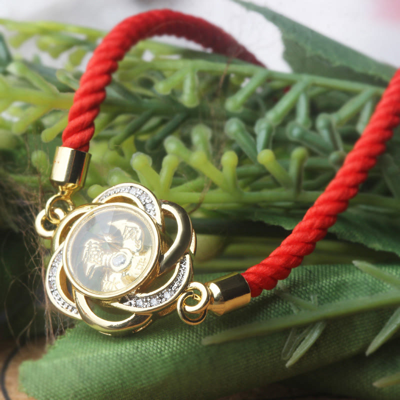 Copper Brass Plum Windmill Red String Protection Bracelet