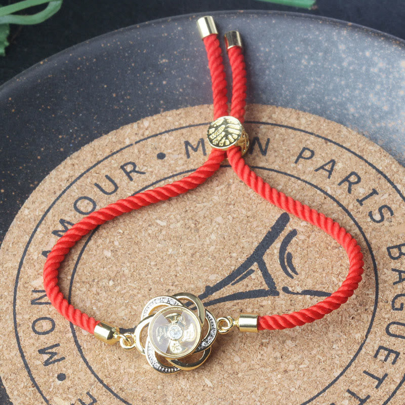 Copper Brass Plum Windmill Red String Protection Bracelet
