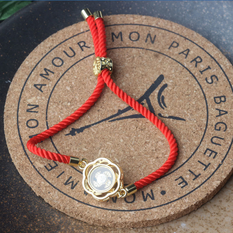Copper Brass Plum Windmill Red String Protection Bracelet