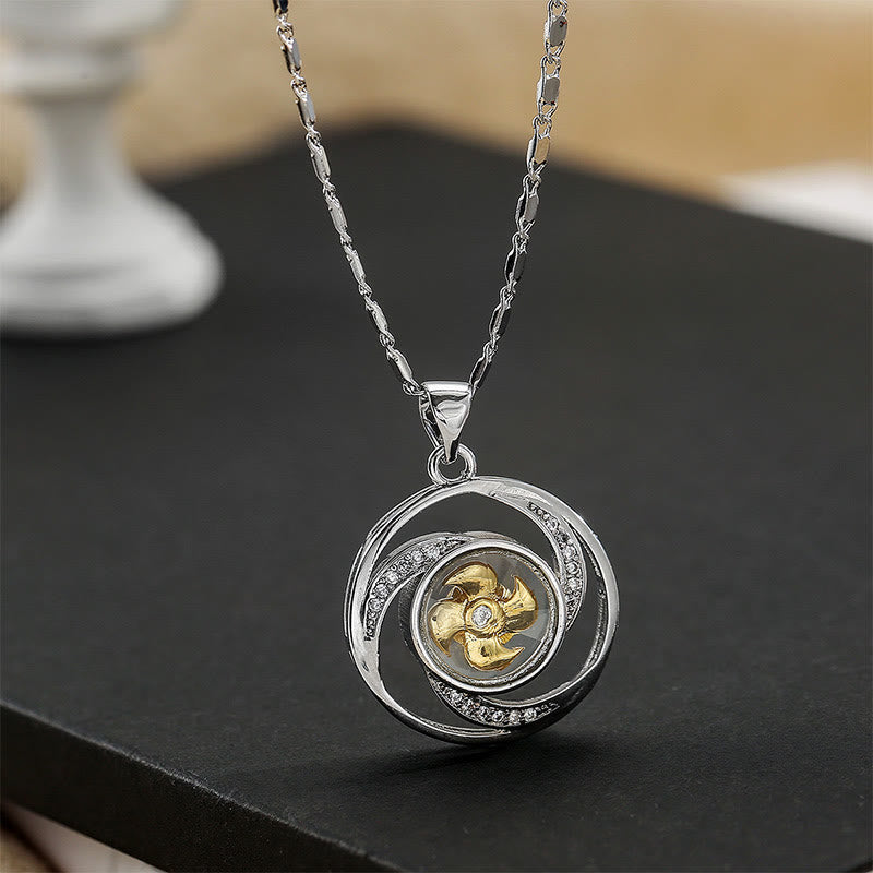 Gold Plated Copper Windmill Spiritual Necklace Pendant