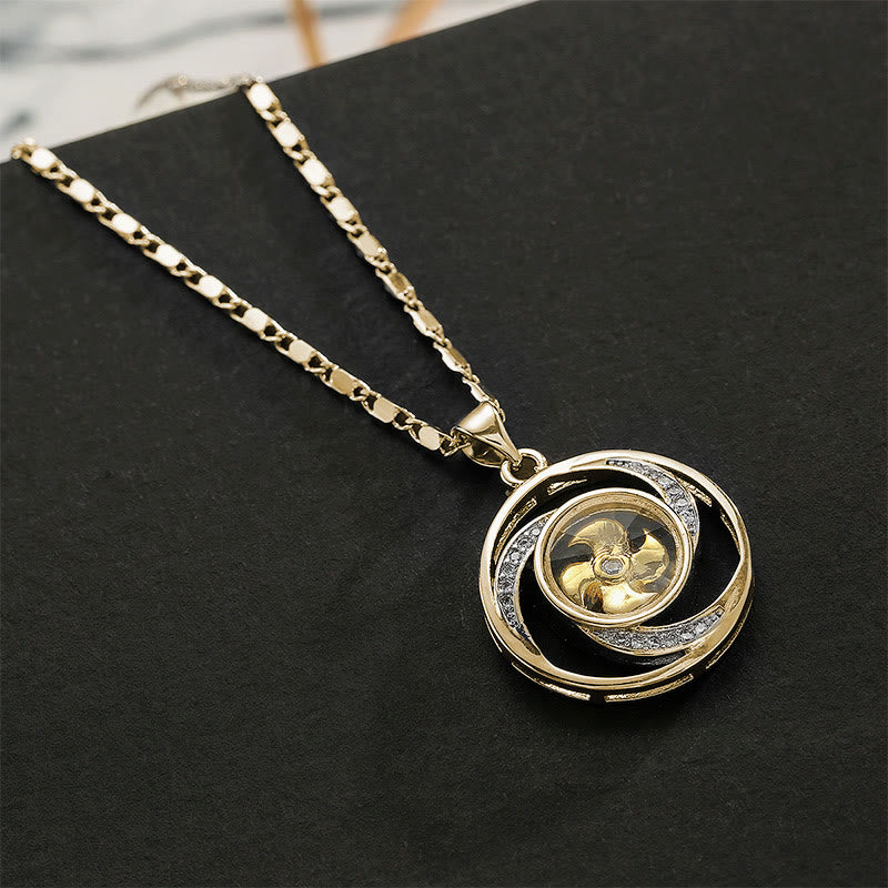 Gold Plated Copper Windmill Spiritual Necklace Pendant