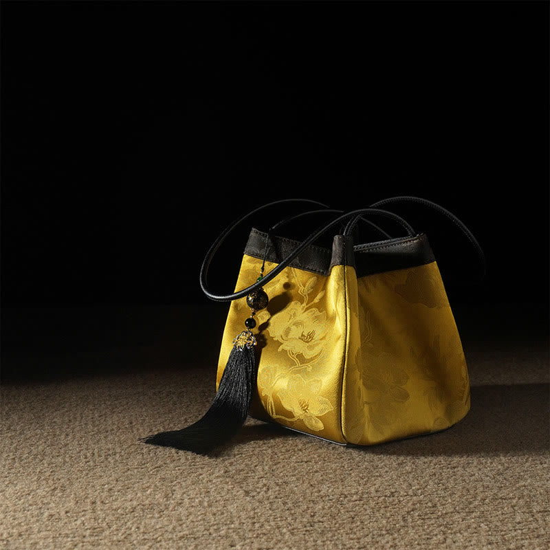 Mulberry & Xiangyunsha Silk Embroidered Spiritual Shoulder Bag