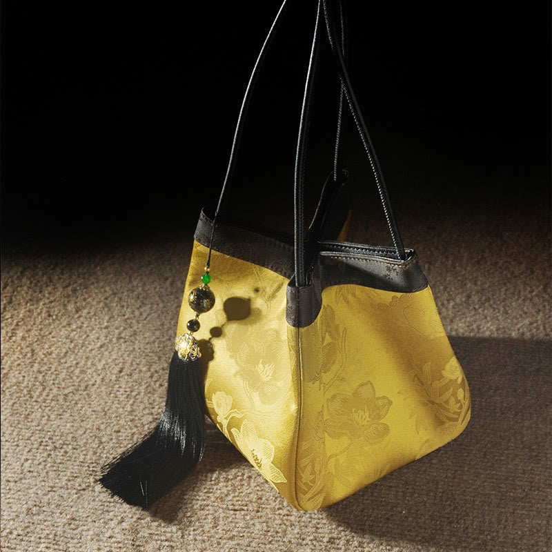 Mulberry & Xiangyunsha Silk Embroidered Spiritual Shoulder Bag