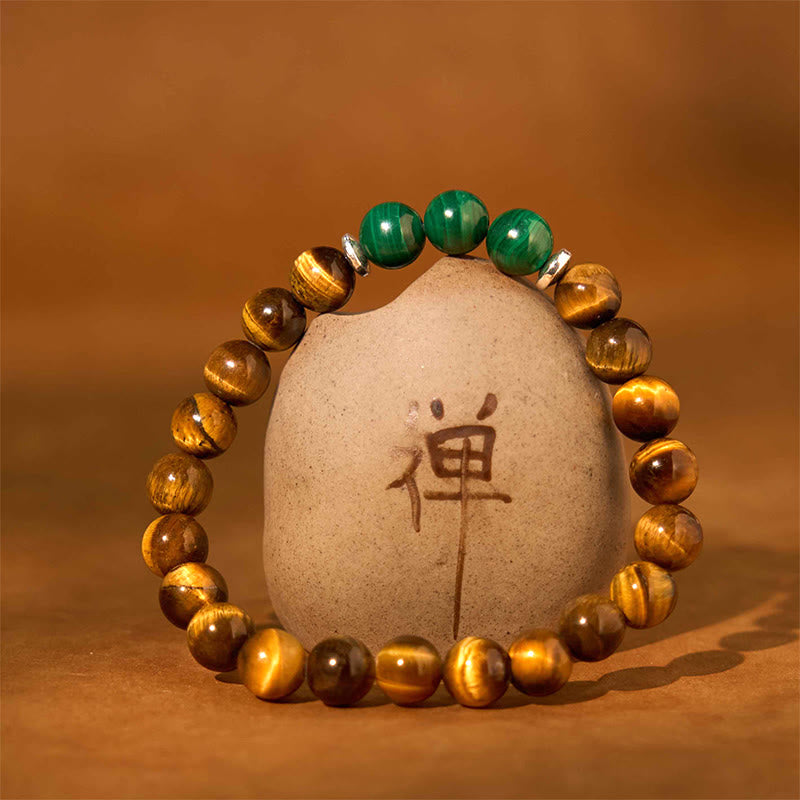 Green Tiger Eye Courage Bracelet 14-16cm Wrist Size