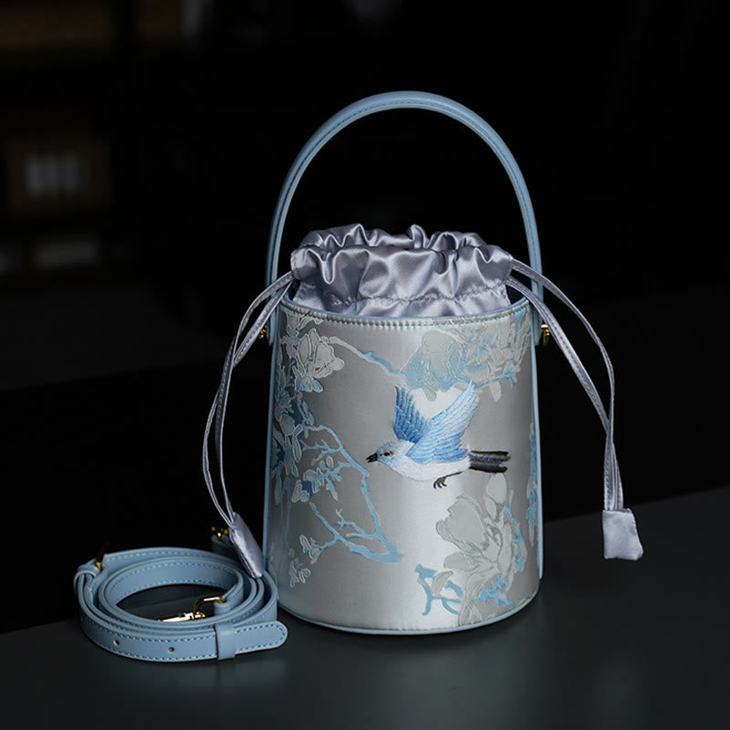Panda Bamboo Magpie Embroidered Crossbody Bag 16x16x18cm